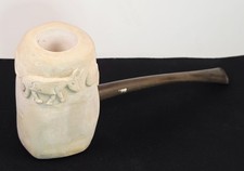 Vintage 1993 EBW Hand Carved Folk Art Smoking Pipe Animal Fish Signed Handmade picture