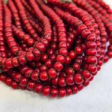 5mm-5.5mm antique venetian cranberry red white heart trade beads strands picture