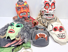 Lot of  5 VTG Ben Cooper & Collegetown halloween Costumes and masks- AS IS picture