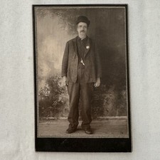 Antique Cabinet Card Photo Sheriff Lawman Badge 1890s James Mason Photograph picture