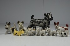 9 Vintage Miniature Scottie Scottish Dog Figurines Statues Japan MCM Japan picture