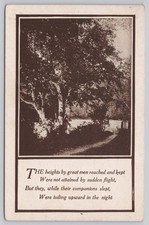 1913 New York Postcard - Inspirational Quote & Birch Trees Sepia Print picture