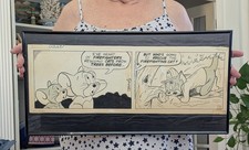 Tom and Jerry ORIGINAL, PUBLISHED, SIGNED, 2 panel, newspaper, cartoon. picture