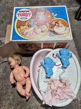 Vintage Ideal Playtime Tubsy Baby Doll w/ORIGINAL Box & Tub Accessory RARE 1967 picture