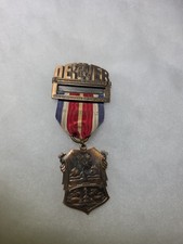 1936 VFW DENVER 37TH NATIONAL ENCAMPMENT PINBACK MEDAL BADGE  picture