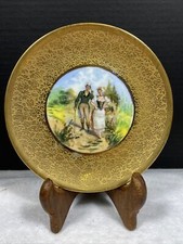 Antique Osborne Art Studios Chicago Gold Encrusted Portrait Plate picture