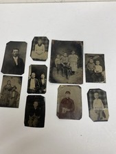 LOT OF 9 ANTIQUE TIN TYPES picture