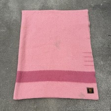 VINTAGE EARLY'S WITNEY POINT ENGLISH MADE LARGE WOOL BLANKET 4 POINT 68x68 Pink picture