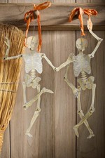 NEW Anthropologie  Paper Skeleton Ornaments, Set of 2 Halloween Decorations picture