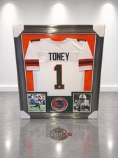Malachi Toney Autographed Miami (White #1) Framed Custom Stitched Jersey picture
