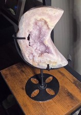 Large pink amethyst moon with stand picture