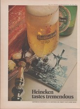 Vintage 1970s Heineken Beer Print Advertisement — Original picture