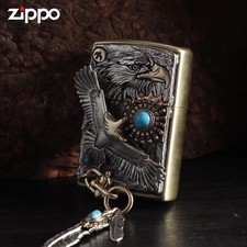 Zippo Native American Sun God Eagle with Turquoise Feather Lighter – Collectible picture