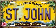 St. John U.S. Virgin Islands Tropical Weathered Aluminum License Plate picture