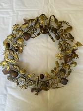 Vtg  Rare Dresden Petites Choses Brass Wreath 16” picture