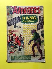 THE AVENGERS #8 1964 MARVEL COMICS 1st KANG THE CONQUEROR APPEARANCE LOW GRADE picture