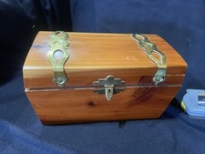 VTG Royal Gorge, CO Souvenir Small Cedar Chest w brass 7.5x4x4” picture