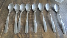 VTG SET OF 8 Lauffer Hackman Finland Spoons Flatware MCM Rare 8” 18/8 picture