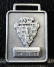 AC Delco Spark 75th Anniversary 1908 - 1983 Plug Watch Fob GM Auto Arrowhead picture