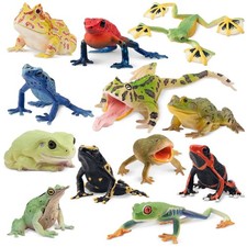 Toymany 12-pcs Frog Animal Figurine, Realistic, Collectible Hand-painted Toy Set picture