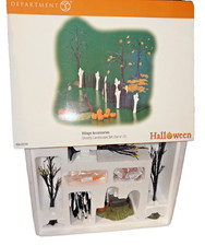 Dept 56 Snow Village Halloween GHOSTLY LANDSCAPE SET In Original Box & Bags READ picture