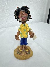 🔥Vintage Rasta Jamaican Man Smoking Statue Figure 7x3x3 picture