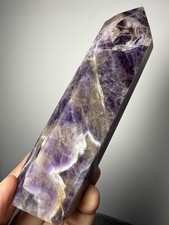 1.01LB Natural Dream Amethyst Crystal Obelisk Magic Wand Reiki Healing L69 picture