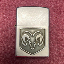 Zippo Chrome Lighter Dodge Ram Logo Ram Head Emblem Bradford PA USA 2003 picture