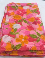 VTG 60s 70s PSYCHEDELIC FLOWER PLISSÉ FABRIC 7 YDS X 40” W CRINKLE COTTON NOS picture