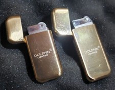 SLIM BUTANE LIGHTER Refillable Dolphin Vintage Style Solid Classic Fast Shipping picture