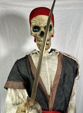 Gemmy 2012 Life Size Skeleton Pirate Halloween Animatronic Animated Sound Prop picture