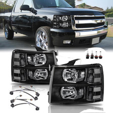 Headlights Assembly W/Bulb & Wiring for 2007-2013 Chevy Silverado 1500 picture