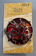 Authentic 2014 D23 Pin - Red Stained Glass Walt Disney Disneyland picture