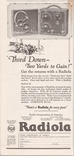 Radiola RCA Vintage Magazine Ad 1923 Portable Radio Football Black White picture