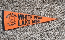 Vtg White Bear Lake MN Hockey Pennant 24