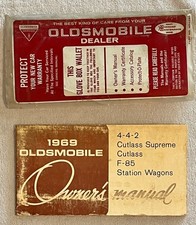Original 1969 Oldsmobile Olds 4-4-2 Cutlass Owner's Manual & Glove Box Wallet picture