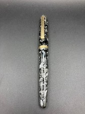 Platinum #3776 Century Celluloid Fountain Pen [M] Black White Marble Japan picture