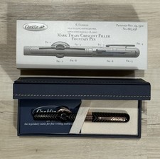 Conklin Mark Twain Crescent Fountain Pen, Black Chase & Rose Gold, Stub Nib picture