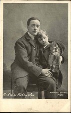 George Robey & His Son Actor Singer Comedian c1910 Vintage Postcard picture