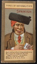 1890, KINNEY, N240  TYPES OF NATIONALITIES Folding Card: SPANISH (NEAR MINT) picture