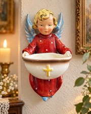 Vintage Goebel Sacrart HW 45 Angel Holy Water Font Germany Crown Mark Wall Stoup picture