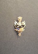 Vintage Knights of Pythias FCB Skull and Crossbones Masonic Pendant Sword Pin picture
