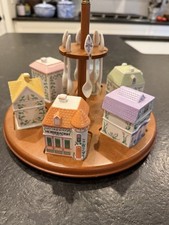 The Lenox Village Condiment Set 1992 Fine  Porcelain Spice Jar Set - Lot Of 5 picture