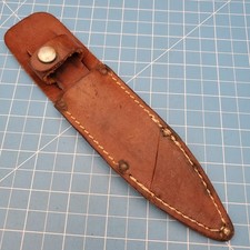 Vintage Leather Knife Sheath Scabbard Brown Hunting Fixed Blade Holster 8.75x5 picture