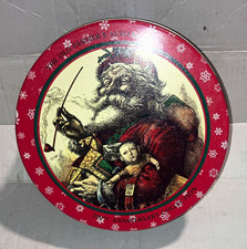 The Old Farmer's Almanac 200th Anniversary Santa Tin Canister Vintage picture