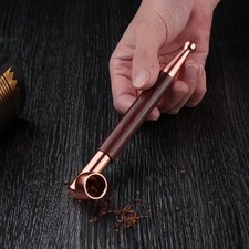 Red Copper Smoking Pipe Dual Use Design Removable Filter Handmade Tobacco Holder picture
