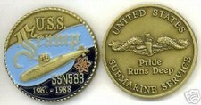 USS SCAMP SSN-588 SUBMARINE SERVICE CHALLENGE COIN picture