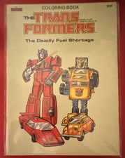 Vintage 1984 Transformers Coloring Book The Deadly Fuel Shortage G1 Marvel Books picture