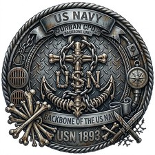 US Navy Chief BackBone Of The Navy Ballcap - USN Prior Service Trucker Cap picture