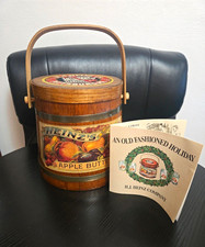 H.J. Heinz Co. Apple Butter Wooden Canister w/ Handle Holiday Card 1988 Vintage picture